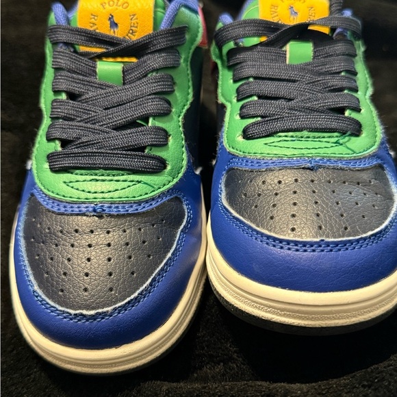 Polo by Ralph Lauren Kids Green and Blue Sneakers with Vibrant Design - Picture 4 of 14